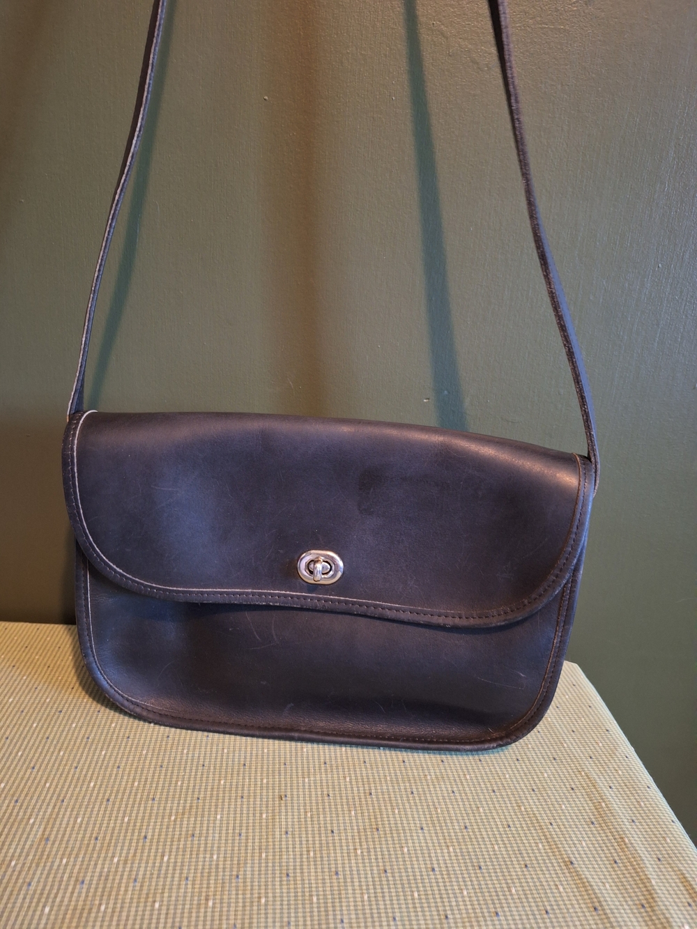 Classic Black Genuine Leather Messenger Bag